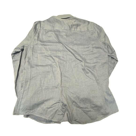 Duchamp Shirt Mens 42 16.5L Geometric Diamond Blue Button Front L/S Tailored Fit - Picture 2 of 6